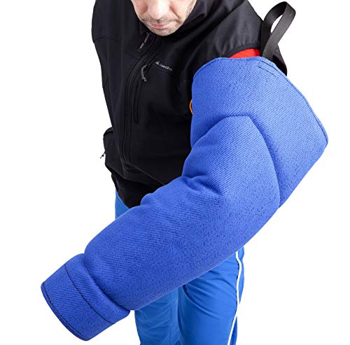 DINGO GEAR Extra Soft Nylcot Bite Sleeve with Handle and Grip Inside the Bite Guard for IGP, Dog Sports, Young Dog Training, Blue, Bite Level 2 - Intermediate (S01964)