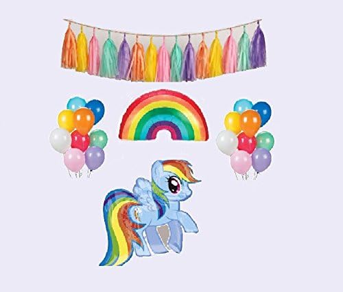 MY LITTLE PONY balloons tassel garland kit birthday decorations latex mylar tissue