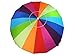Party With Pride Giant 8' Rainbow Beach Umbrella / With UV Protection / Includes Large Sand Anchor / For Sun And Outdoor / Windproof (Rainbow)