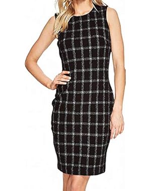Womens Grid Pattern Sheath Dress CD7P25BC