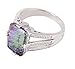 Aurora Tears Lady Multicolored Rainbow Topaz Zircon Gemstone Diamond Silver Ring DR0001M-7