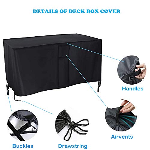 Aidetech Deck Box Cover Fit for Keter Kentwood 90 Gallon Resin Deck Box , Patio Cushions Storage