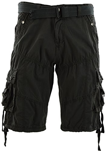 ChoiceApparel Mens Cargo Shorts with Belt (Many Pockets) (32, 101-Charcoal)