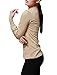 Allegra K Woman Mesh Panel Front Mock Neck Bracelet Sleeves Top L Beige