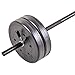 US Weight Duracast 55 lb. Barbell Weight Set with Two 5 lb. Weights, Four 10 lb. Weights, One 4 lb. Two-Piece Threaded Barbell Bar, Two Locking Spring Clips