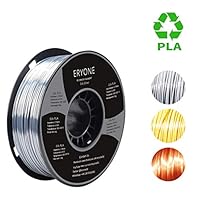 PLA Filament 1.75mm Silk Silver, ERYONE Silky Shiny Filament PLA 1.75mm, 3D Printing Filament PLA for 3D Printer and 3D Pen, 1kg 1 Spool