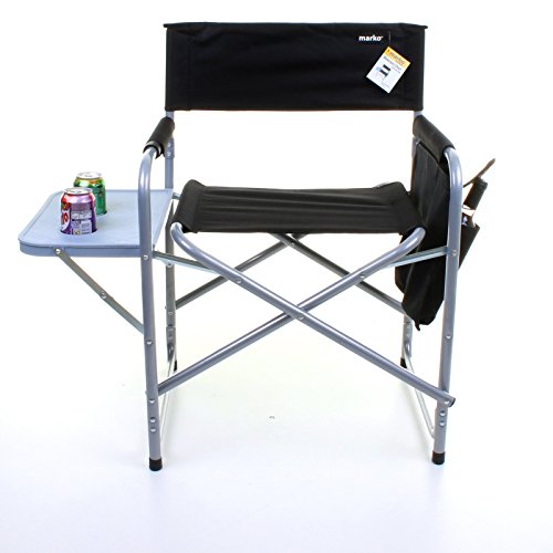 [- Marko Outdoor Folding Directors Chair Lightweight Portable Fish Camping Outdoor Seat Side Table 