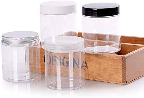 VASANA 6PCS 8 oz 250ml Clear Plastic Containers with Black Lids Empty Plastic Cream Jars Lotion Ointments and Cosmetic Containers Food Bottles for Scrubs Lotions Cosmetic and Butters - Image 3
