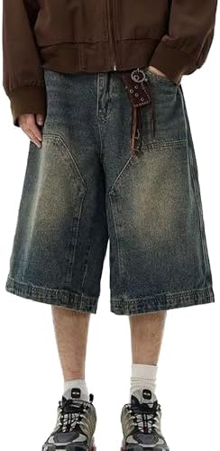 Amazon.com: Long Baggy Jean Shorts Jorts Y2k Baggy Streetwear