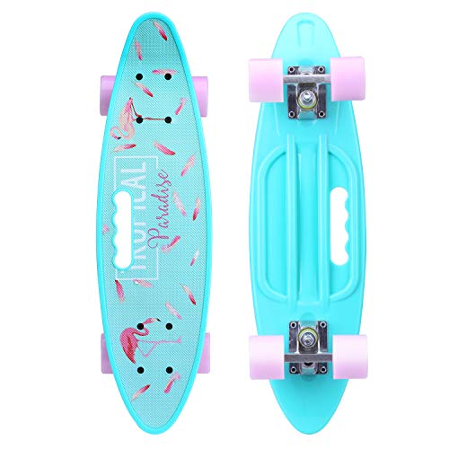 ENKEEO 22 Inch Cruiser Skateboard Complete Plastic Banana Bo