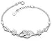 Live Future 925 Long Sterling Silver Necklace Hearts are linked together hand catenary for Women Girls (silvery)