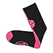 ChalkTalkSPORTS Athletic Half Cushioned Crew Socks | Mid Calf | Basketball Superelite | Black/Pink