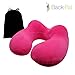 Back Pal Inflatable Travel Neck Pillow; Plane Neck Pillow & Camping Pillow with Head, Chin and Neck Support; Best for Airplane, Car, Train, Office Sleep-Raspberry Pink