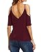 StyleDome Women Front Cross Off Shoulder Short Sleeve Deep V Neck Casual T Shirts Tops Blouse