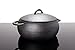 GURO Cast Iron Seasoned Dome Dutch Oven Casserole, Black, 4.7QT