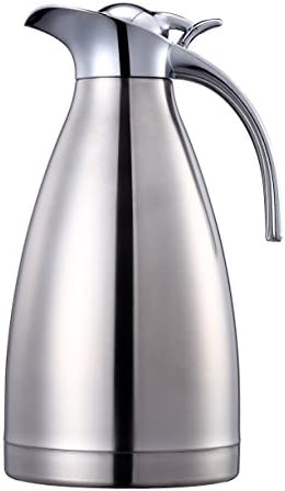 Eglaf 68 Oz Stainless Steel Thermal Carafe - Quality Thermal Pitcher - Vacuum Insulated Double Walled Coffee/Tea Carafe - Beverage Dispenser- hot/cold- 2L (stainless steel)