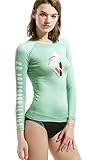 Rash Guard Women, DIVE & SAIL UPF 50+ UV Sunblock Swim Shirts Fast Dry Long Sleeve Surf Rashguard Tee