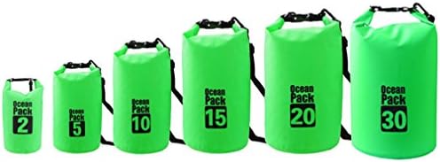 Dry Bag 2L/5L/10L/15L/20L/30L GBSELL - New Waterproof Floating Bag for Boating, Kayaking, Sailing, Rafting, Stand Up Paddle, Canoeing, Camping, Wakeboarding (Green, 2L)
