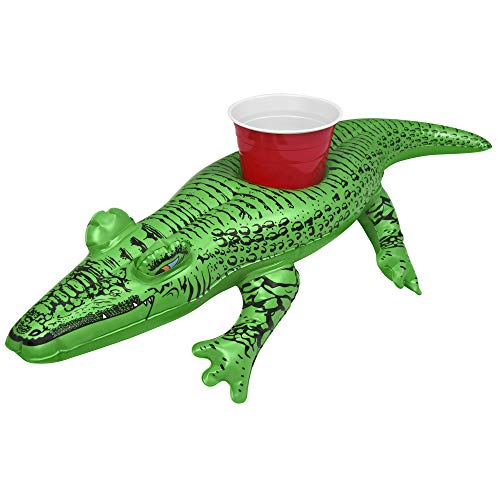 GoFloats Gator Drink Float 3 Pack - Inflatable Pool and Hot Tub Drink Holder