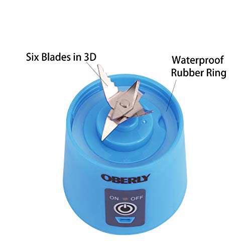 Portable Blender, OBERLY Smoothie Juicer Cup Six Blades in 3D, 13oz