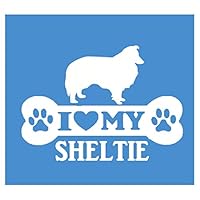 EZ-STIK Sheltie Bone Sticker L074 8 inch Sheltland Sheepdog Decal