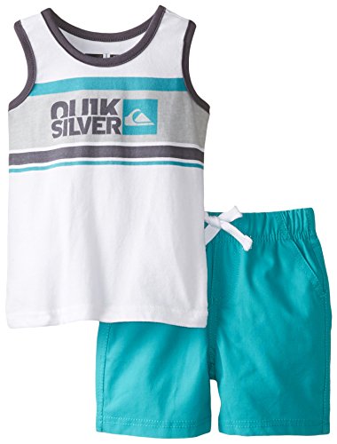 Quiksilver Baby Boys' Tank Top with Shorts, White, 12 Months