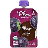 Plum Organics Stage 1, Organic Baby Food, Just Prunes, 3.5 ounce pouches (Pack of 12) (Packaging May Vary)