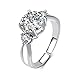 eManco Adjustable Engagement CZ Wedding Rings for Women Cubic Zirconia Copper Silver Plated Fashion Jewelry