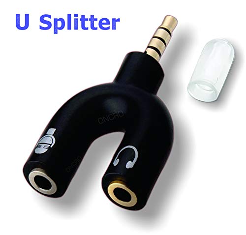ONCRO U Splitter Adaptor, 3.5mm Jack 1 Male to 2 Female 3.5 mm with Mic & Earphone : Supports Computers, Laptops, Tablet