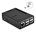 KuGi Raspberry Pi 3 Model B case PC Protective Case with 2x Heatsinks for Raspberry Pi 3 Model B+ ,Raspberry Pi 3 Model B, Pi 2 Model B & Pi Model B+ (Black)