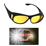 AKSDESY Night Driving Glasses, Anti Glare Night Vision Glasses HD Polarized Yellow Tint Fit Over Wrap Around Prescription Eyewear for Men Women