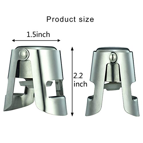 Chohey Champagne Bottle Stopper,4 Pack Stainless Steel Sparkling Wine Bottle Plug Sealer Set ,Champagne Accessories