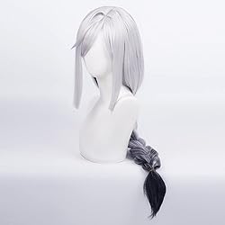 Long Silver Anime Wig Genshin Impact Shen He