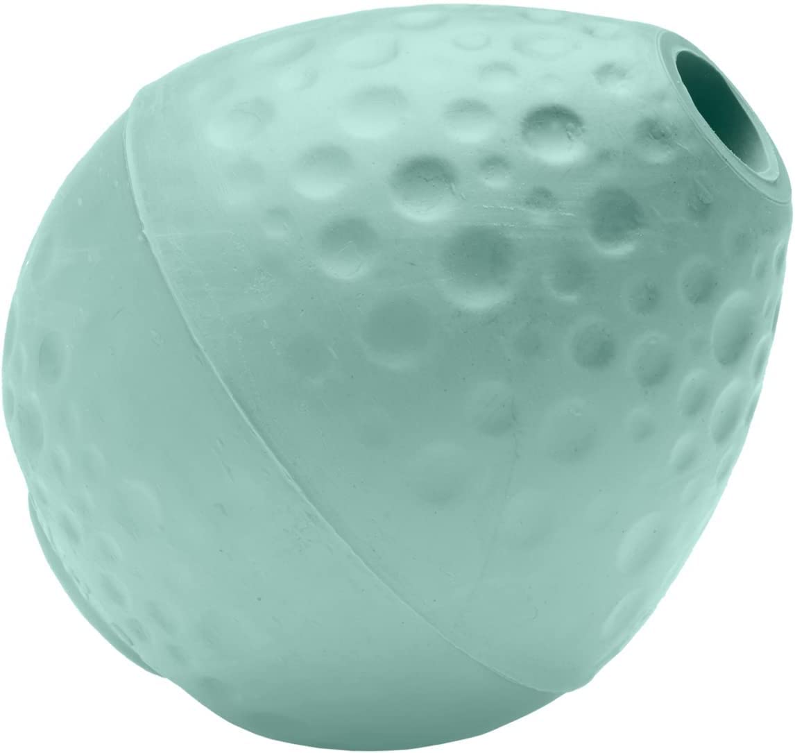 RUFFWEAR Turnup Dog Toy, Interactive Throw/Catch/Fetch Game made from Natural Rubber, Bouncy Egg Shaped Ball for Indoor & Outdoor Play, Boredom Breaker Chew Safe, Sage Green (One Size)