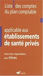 Liste des comptes du plan comptable applicable aux établissements de santé privés avec leur répartition par titres