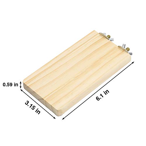 Genubi Pet Natural Wood Stand Platform Hamster Chinchilla Springboard Wooden Small Animal Platform for Cage