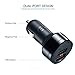 POWERocker BlitzKnob 33W QC2.0 & 3A 2-Port USB Car Charger Quick Charge with 3.3FT Micro USB Cable for iPhone iPad, Galaxy S7/S6/Edge, Note 4/5, Nexus 6, LG, HTC Black