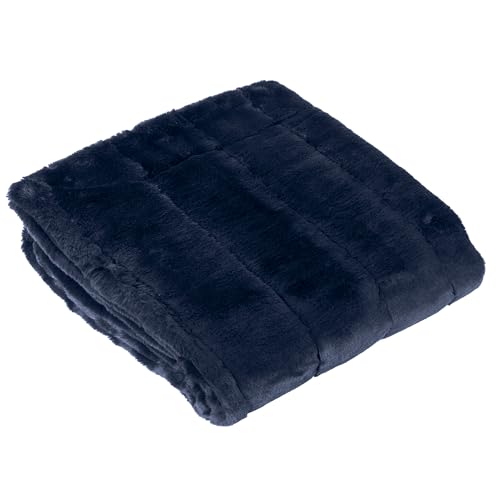 Paoletti Keizerin Zachte Faux Fur Gooi, Marine, 130 x 180cm