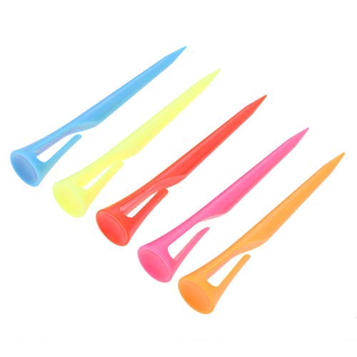MUXSAM Golf Club Pocket Tees Plastic Portable with Hook Clip Training Tool Aids 84mm-5 Colors-10Pcs