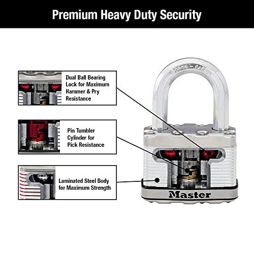 Master Lock M15XTLF Magnum Heavy Duty Outdoor Padlock with Key, 2 Pack