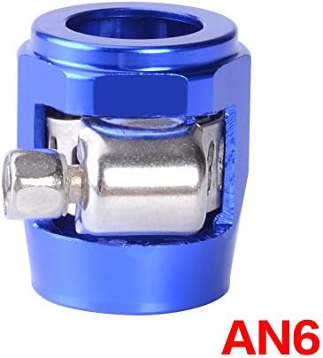 Daphot Store - AN6 Oil Fuel Hose Clamp Finisher HEX Finishers Blue Aluminum Hose Connectors AN Hose Clamps Adapters