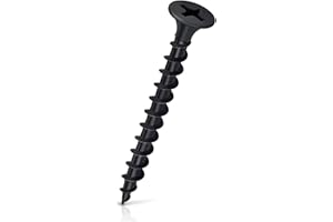 JanKo 50Pcs #6 x 1-1/4 inch, Flat Head, Phillips Drive, Coarse Thread, Black Phosphate Coated, Sharp Point Self Tapping Drywa