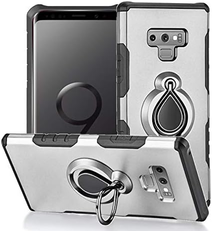 Galaxy Note 9 Case,JYIN 360 Degree Rotating Ring Kickstand Function with Magnetic Metal Patch Soft TPU Cover,Full Protective Anti Scratch Holder Case Compatible with Samsung Galaxy Note 9-Gray