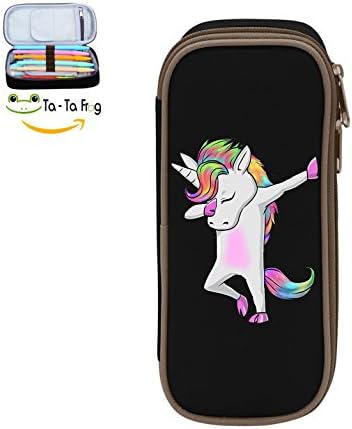 YYOoo Cool Unicorn Dabbing Big Capacity Student Pen Pencil Case Pen Bag Makeup Pouch Durable Students Stationery With Double Zipper Black