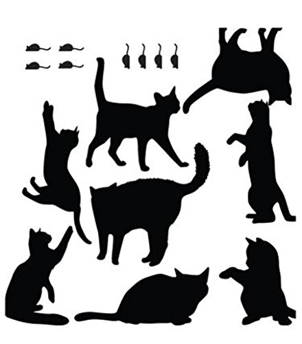 Woaills Switch Sticker, Vinyl Cartoon Cat and Mouse Wall Decorating Decal Room Window Decor (D)