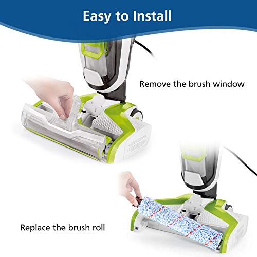 LINNIW Multi Surface 1868 Brush Roll and 1866 Vacuum Filter Compatible Bissell CrossWave, Replaces Part # 1608683, 160-8683, 1608684 (2 Filters & 2 Multi Surface Brush Roll)