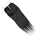 Lanyi 18 inch Brazilian Straight Lace Closure Middle Part Virgin Human Hair Natural Black 1b Handmade 130% Deisity Closure 4x4 Lace