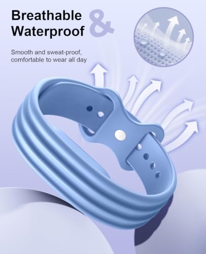 TiMOVO Replacement Bands Compatible with Google Fitbit Air 5 Pieces, Silicone Soft Breathable Sports Straps for Women Men, Size S/L