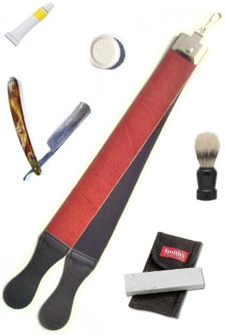 Straight Razor Double Strop Paste Finest Shaving Set 6 Pcs