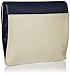 Isaac Mizrahi Womens Fashion Designer Handbags Tatiana Leather Clutch Bag with Crossbody Strap Navy Blue Stone Beige